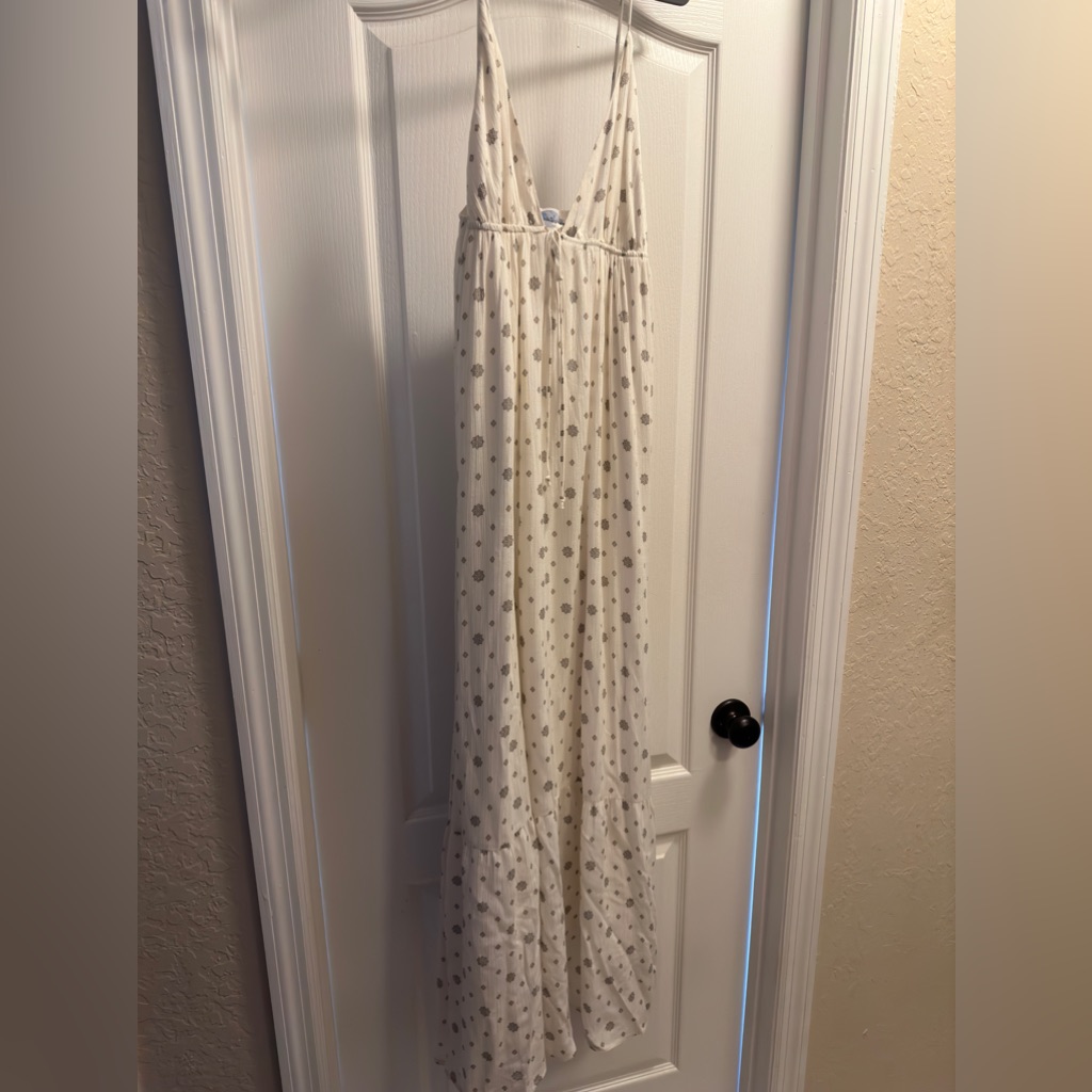 White And Cream Maxi Dress